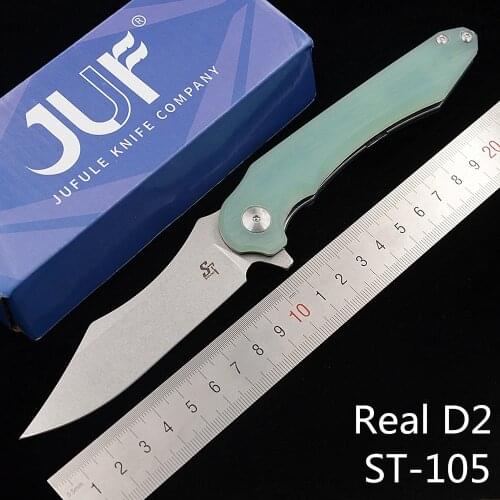 Sitivien ST-105 Real D2 Steel Ball Bearing Flipper Folding G10 Camping Hunting Kitchen Pocket Survival Outdoor EDC Tool Knife