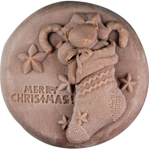 Handmade Resin Soap Mold Christmas Socks Craft Silicone Mould Birthday Scene Decorative Tool