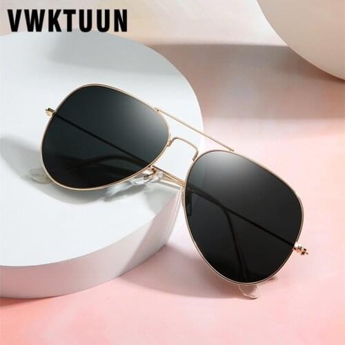 VWKTUUN Stainless Steel Frame Sunglasses Men Pilot Driving Driver Eyewear Glasses Lens UV400 Outdoor Eyewear Brand Designer