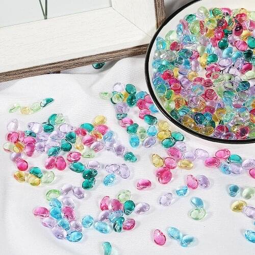 50Pcs 6x8mm Glass Beads Tulips Petals Texture Material For DIY Accessories Jewelry Making Earring Findings