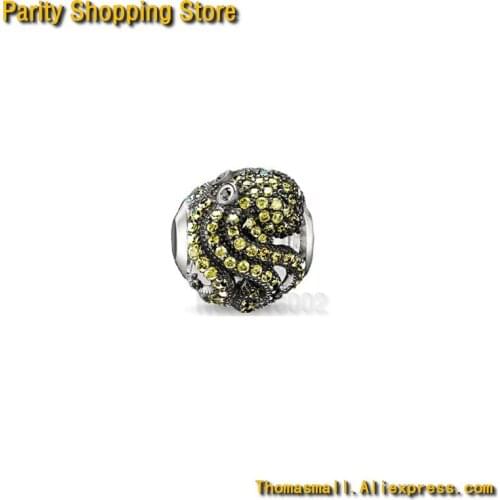 ThomasET1157 - "Green Octopus" Bead new Ts Charm Gift Jewelry 925 Sterling silver fashion accessories