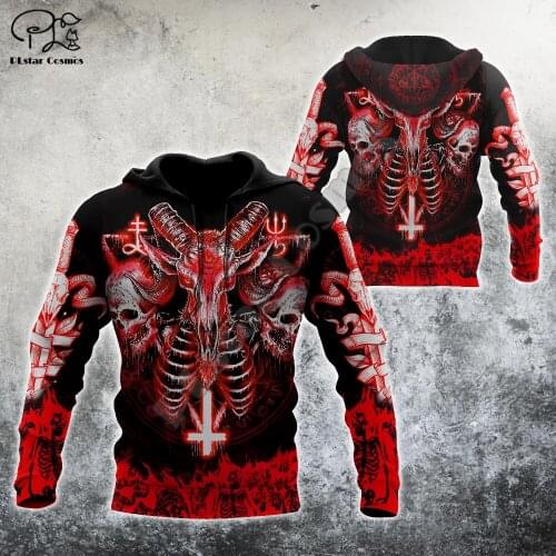 PLstar Cosmos Satan Devil Ghost Gothic Skull Funny Casual Pullover NewFashion Streetwear 3DPrint Men/Women Jacket Zip Hoodies 18