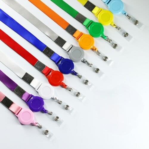Retractable Badge Reel Lanyard Neck Strap for Key ID Name Badge Holder for Student Staff Nurse Business Supplies