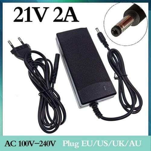 21v 2a lithium battery charger 5 Series 100-240V 21V 2A battery charger for lithium battery with LED light shows charge