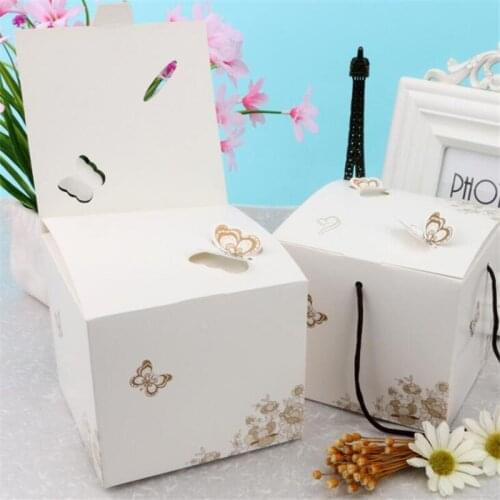 10Pcs/Lot Paper Box Macaroon Chocolate Cookie Wedding Christmas Birthday Party Gift Boxes Packaging Butterfly Birthday