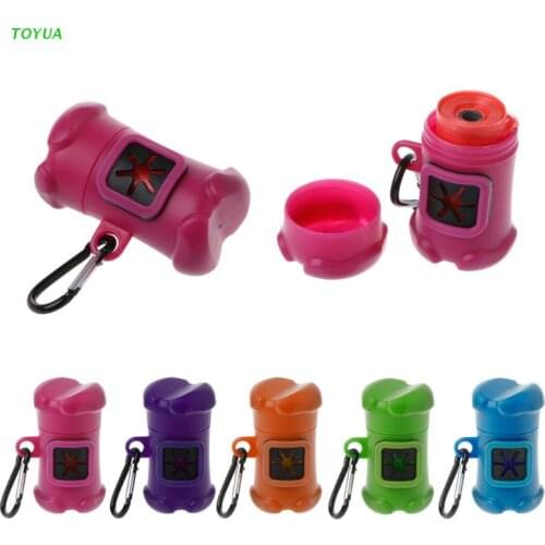 1XCC Pet Dog Bone Shape Waste Poo Garbage Dispenser Box Clean Up Bags Holder Carrier