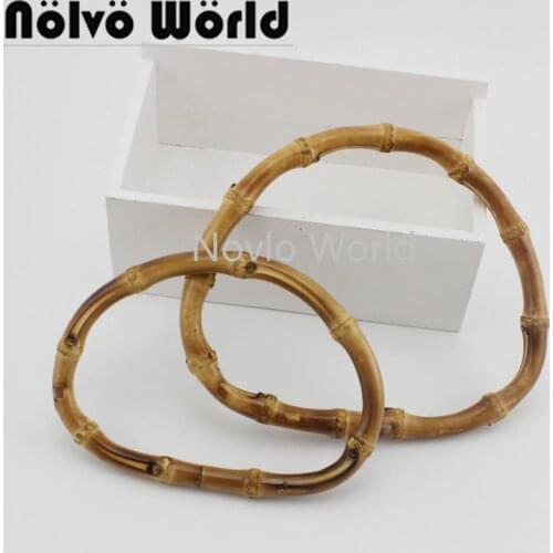 2-10-20 pieces,2 Size Natural bamboo handles for women bags,D shaped knit bag handbags bamboo handle