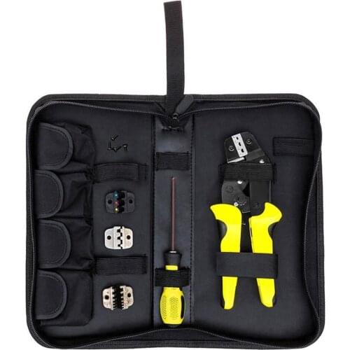 4 in 1 Wire Crimper Pliers Ratcheting Terminal Crimping Tool Repairing Crimper Tools Cord End Terminals With Storage Bag Handle