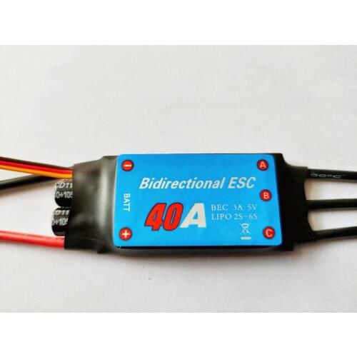 40A Bidirectional brushless ESC for remote control ship pneumatic underwater propelle