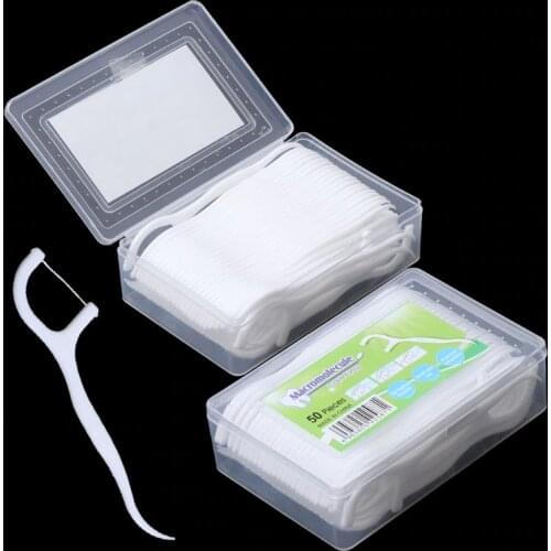 50Pcs Dental Floss Flosser Picks Teeth Toothpicks Stick Tooth Clean Oral Care 7.5cm Drop Shipping