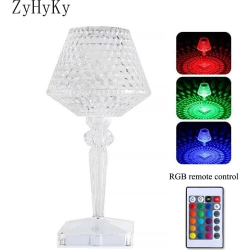 New Dimmable 3 colors Diamond Desk Cylindrical LED Night Light Crystal Desktop Decoration Lamp Study Bedroom Reading Table Light