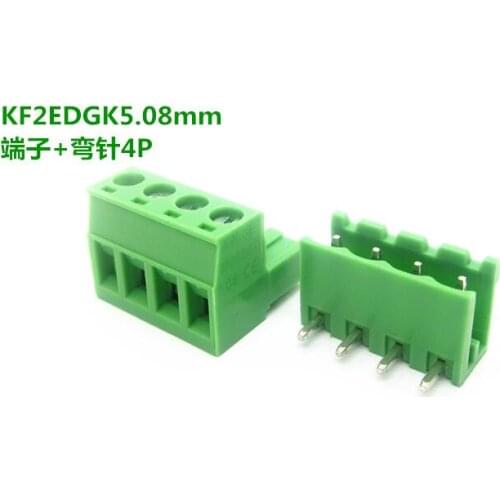 Free shipping 10 sets ht5.08 4pin Terminal plug type 300V 10A 5.08mm pitch connector pcb screw terminal block connector