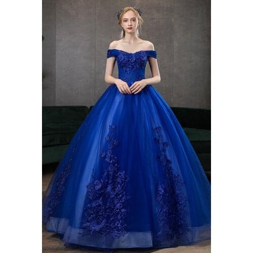 Freeship royal blue embroidery court ball gown long dress vintage medieval dress Renaissance princess Victoria dress