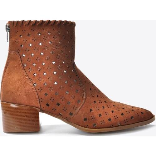 Mink Shoes Women Tan-Suede Boots Vzn20-167y