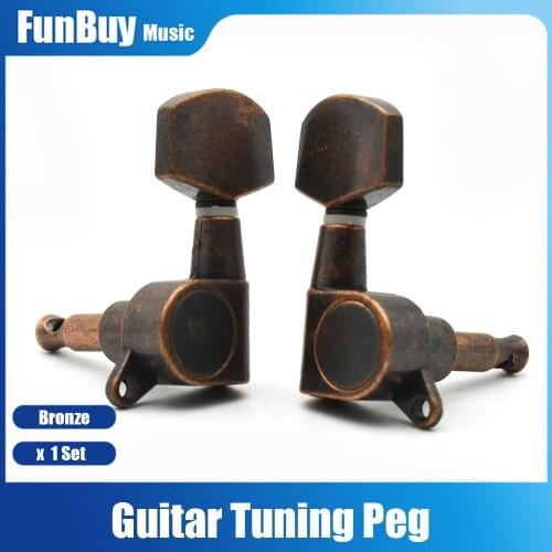 Bronze Guitar Tuning Peg Key Tuner Machine Head Locking Strings Tuners Peg 6R/6L/3R3L for Acoustic Electric Guitar