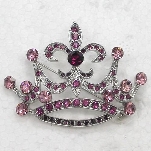 Purple Rhinestone Crown Pin brooches Fashion brooch C932 D