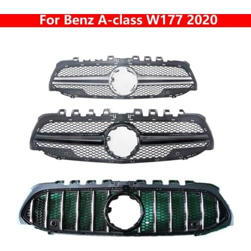 For Mercedes-Benz A-class W177 2020 ABS Center Grill AMG GT Style Bumper Vertical Bar Car Front Middle Grille