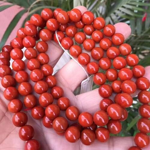 Pure natural red agate South Sichuan Liangshan nine material 108 persimmon red hand String Bracelet beads collection 9.8