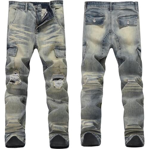 Skinny Jeans Men Jean Homme Ripped Spijkerbroeken Heren Pants Biker Slim Fit Denim Pant Trousers Special High Quality Soft