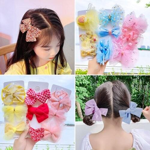HigoodBaby girls hairpin gauze bow hair lovely hairpin beautiful flower clip headdress female
