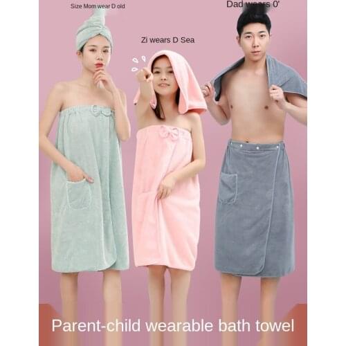 Can Wear and Wrap Non-Cotton Water-Absorbing Quick-Drying No Wool Loss and Shedding Large Bath Skirt Three-Piece Set 2020 New