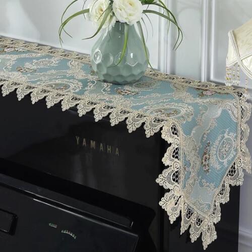 40x220cm Lace Piano Cover Decoration Piano Cloth Dust Proof Cover 3 Colors Optional