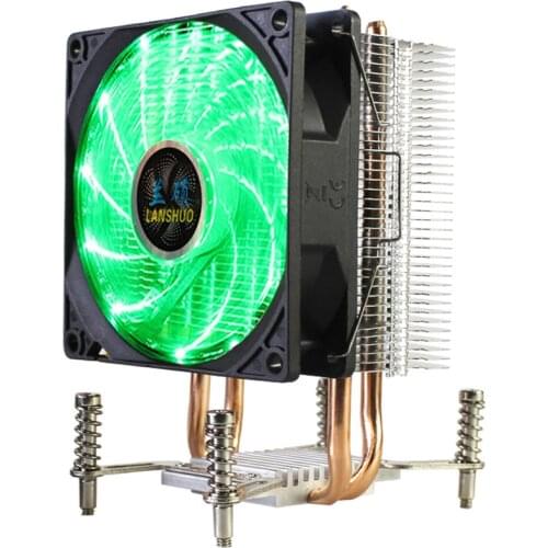 4PIN PWM RGB LED CPU Cooler 2-Heatpipe 12V 9cm Fan Cooling Heatsink Radiator for AMD AM1/AM2/AM3/AM4/FM1/FM2