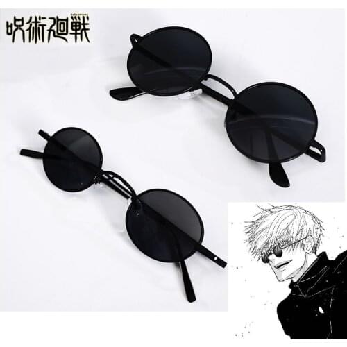 Love Anime Jujutsu Kaisen Gojo Satoru Sunglasses Shades Gojo Satoru Eye Patch Black Glasses Costume Accessories Anime Props