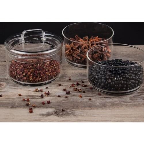 Multilayer Stackable Glass Transparent Storage Container With Four Canister And One Lid/Three/Two Canister And One Lid ZM120110