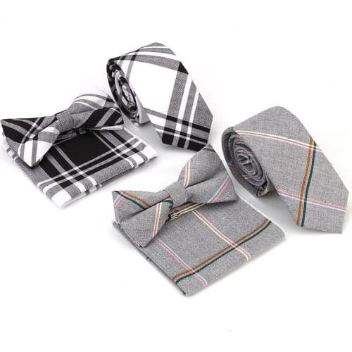 Fashion Cotton Ties for Men Detachable Collar Pocket Square Neckties Mens Ties Set Wooden Bow Tie Detachable Collar