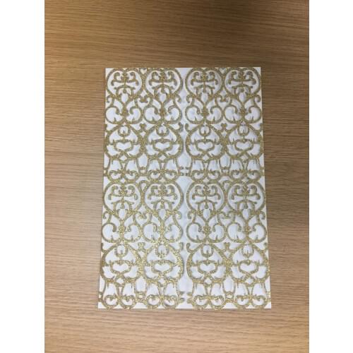 Newest glittler paper wedding invitation cards elegant lace laser cut customize wedding invitation printing in any language