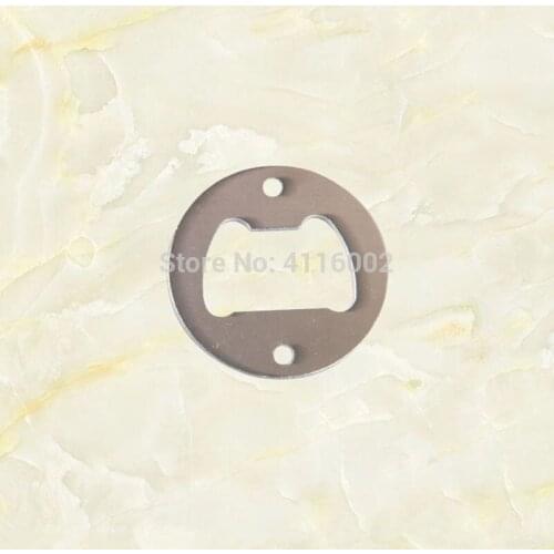 100pcs Stainless Steel Bottle Opener Part With Countersunk Holes Round Metal Strong Polished Bottle Opener Insert Parts