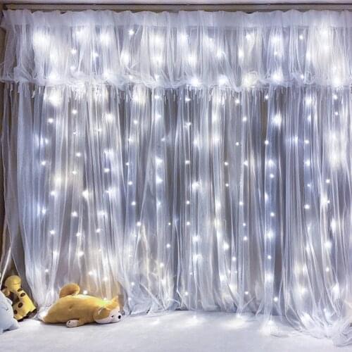 DC5V / AC220V 3M LED Christmas Fairy String Lights New Year Garland Curtain Lamp Holiday Decoration For Home Bedroom Window