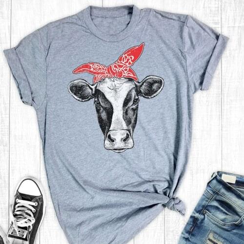 Farm Shirts Graphic Shirt Cowgirl Tops Cow T-shirt Print Tiger Tees Harajuku Summer Girl Sexy Clothes Womens Tee