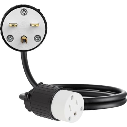 JORINDO NEMA 6-15P male plug to 5-15R female socket American Standard Industrial Grade Power Cord,125V/250V 15A