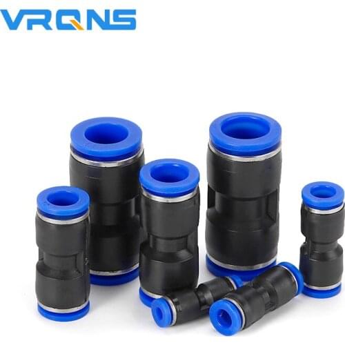 Blue Pneumatic Fittings Plastic Connector PU-4/6/8/10/12/14/16mm Air Water Hose Tube Push in Straight Gas Quick Connectors