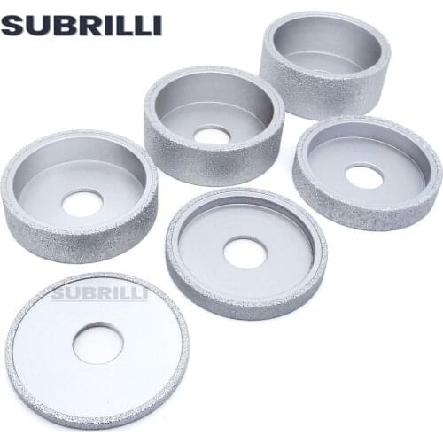SUBRILLI 3“ Inch Vacuum Brazed Diamond Grinding Wheel Stone Concrete Granite Marble Edge Profile Grinding Disc Sanding Pad