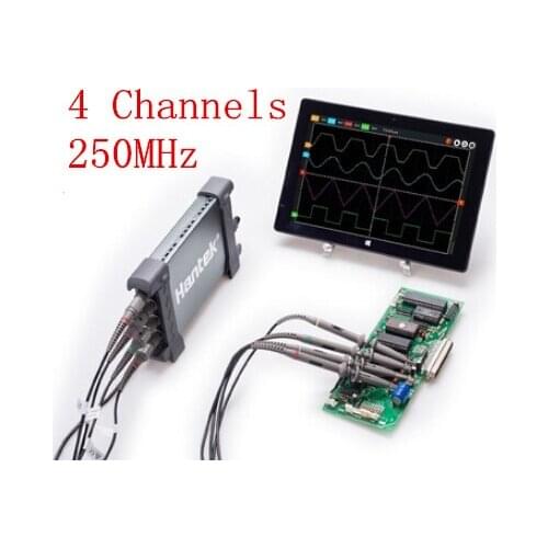 PC USB Oscilloscope Hantek Official 6254BC 4 Channels 250MHz 1GSa/s Waveform Record and Replay Function Portable Osciloscopio