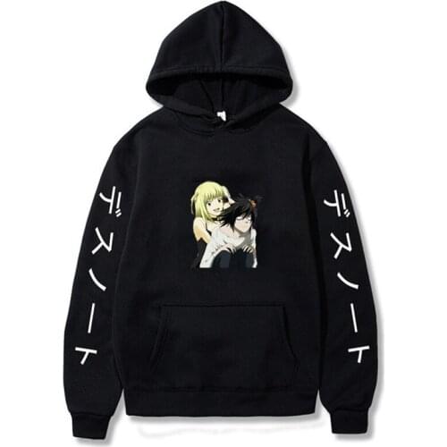 Japanese Anime Death Note Hoodies Men Kawaii Winter Warm Hoody Funny Cartoon Streetwear Harajuku Unisex Sweatshirts Clothes
