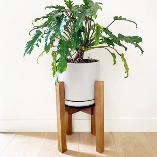 Plant Stand Mid Century Adjustable Modern Indoor Plant Holder for House Plants Home Decor Wood Fits Planter 8 to 12 Inch LHJ003