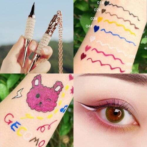 7 Colors Liquid Eyeliner Pen Quick Dry Resists Sweat Smudge-proof Not Blooming Easy To Wear Long-lasting Beginner Eyeliner TSLM1