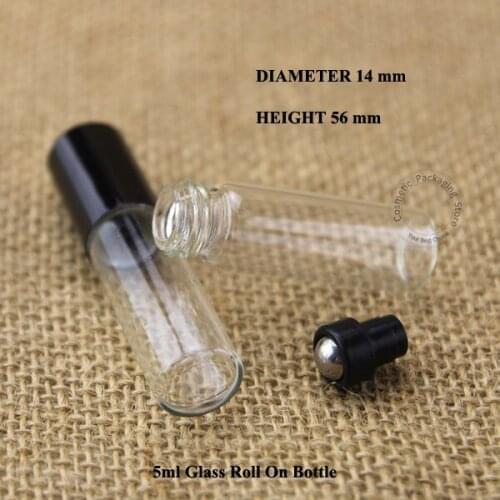 200pcs/lot Hot 5ml Perfume Bottles Steel Roll On Cream Lotion Vials Essential Oils Cosmetic Containers Refillable Mini Packaging