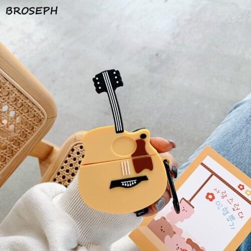 3D Creative Guitar Earphone Case For Huawei FreeBuds 3 Soft Silicone Headphone Bag Cover For Freebuds3 Portable Charging Box
