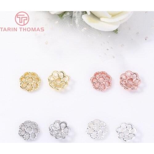 20PCS 8MM 24K Gold Color Platinum Color Brass Twist Beads Caps High Quality Diy Jewelry Accessories