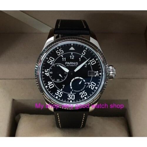 45mm PARNIS Automatic Self-Wind mechanical movement men watches power reserve Mechanical watches Business watches pa76-p8