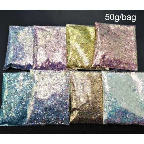 50g/bag Nail Glitter Flake Ultral-thin Hexagon Nail Flakes 8-Color Sparkly 3D Hexagon Colorful Spangles Polish Manicure Art Deco