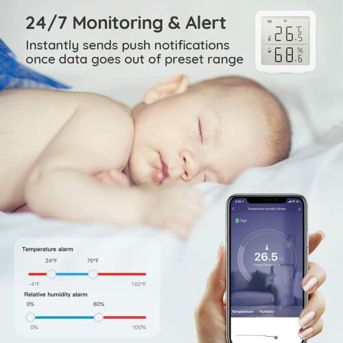 Tuya WIFI Temperature And Humidity Sensor Indoor Hygrometer Thermometer With LCD Display Working With Smart Life/Alexa Google