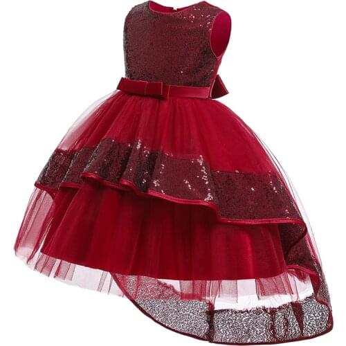 Tailing Pageant Dress Girl Kids Dresses For Girls Children Party Evening Dress Elegant Sequin Princess Dress 10 Year