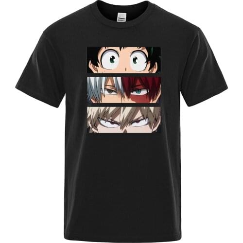 My Hero Academia Printed T Shirt Mens Summer Japan Anime Man T-Shirt Harajuku Fashion Tops Korean Casual Streetwear T Shirts