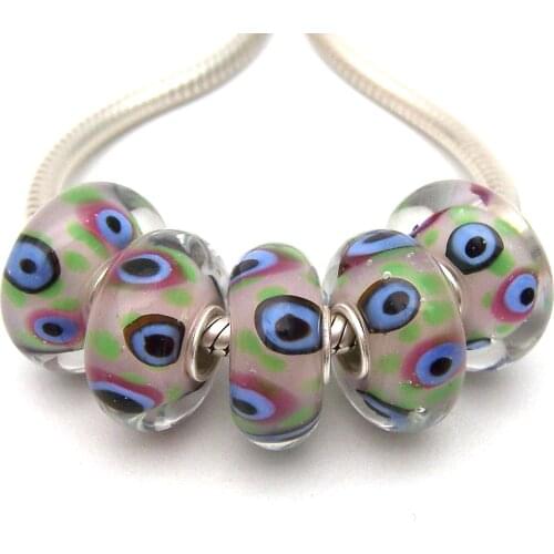 JGWGT 2196 5X 100% Authenticity S925 Sterling Silver Beads Murano Glass beads Fit European Charms Bracelet diy jewelry Lampwork